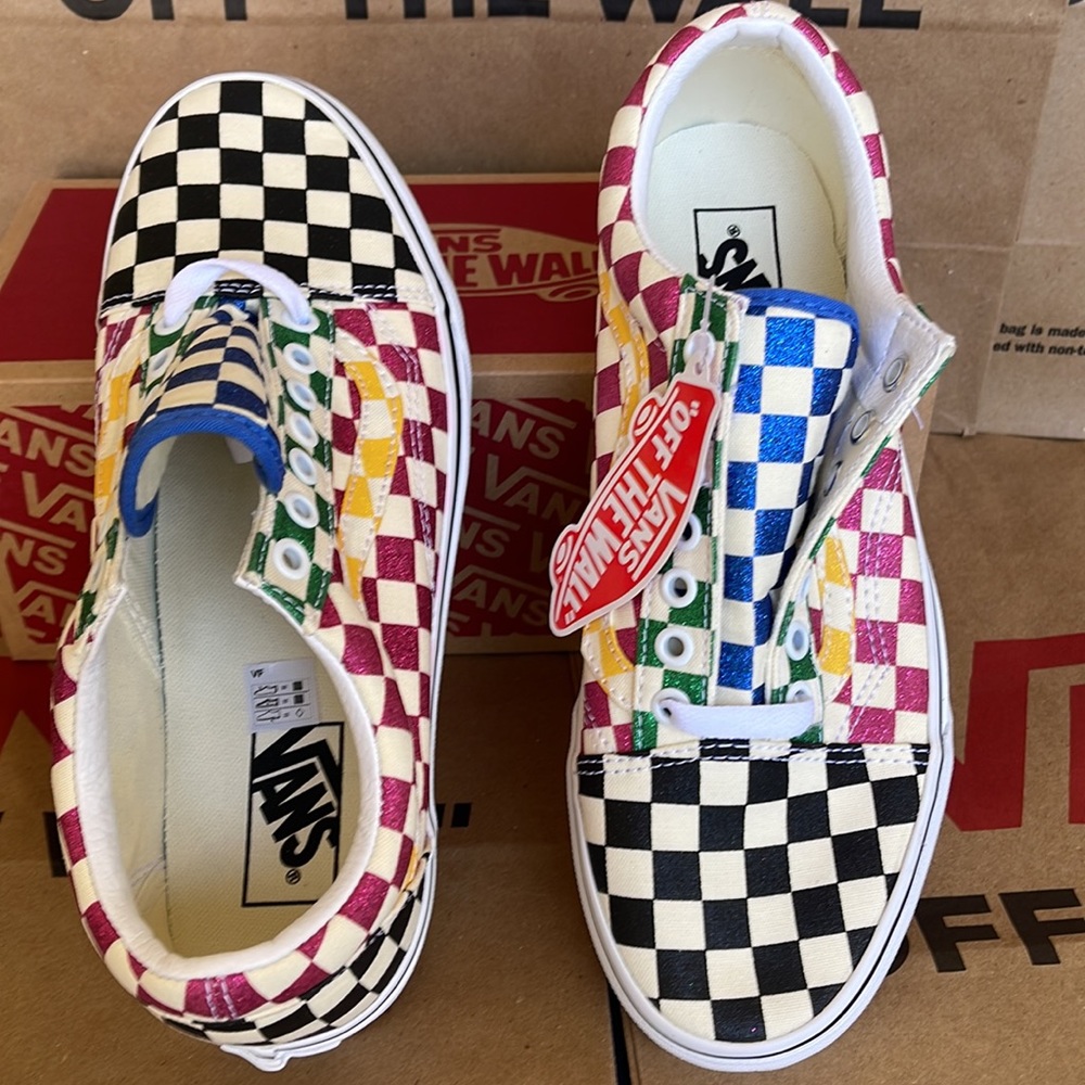 Vans Old Skool Glitter Check Multi/True White WMNS sneakers - Picture 13 of 16